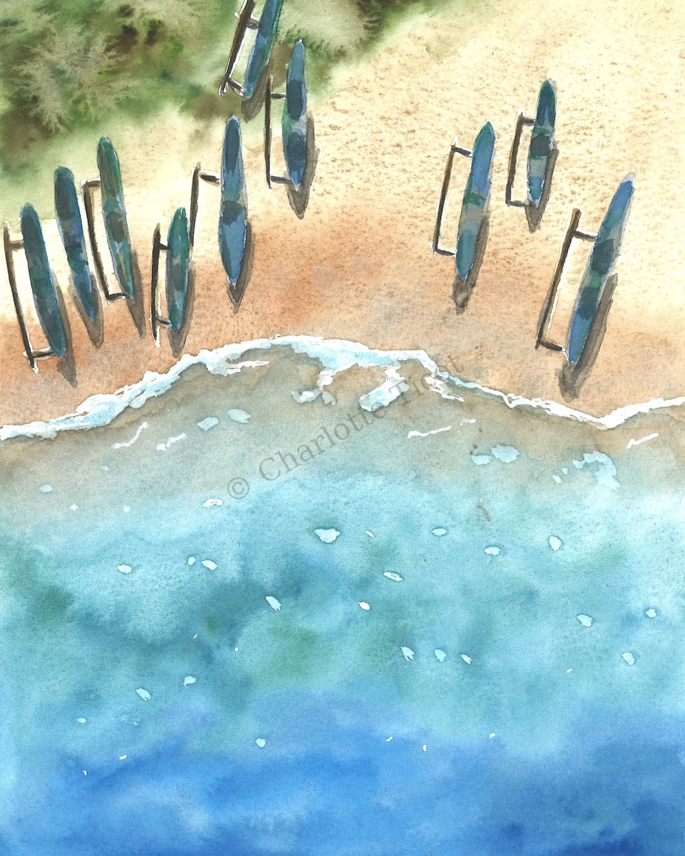Illustration d'une plage à Lombok, vue aérienne
