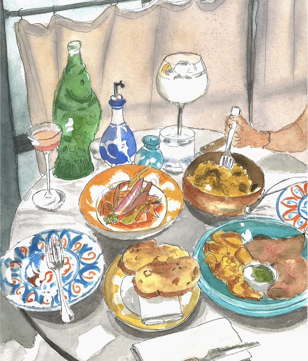 Illustration d'une table conviviale à Paris